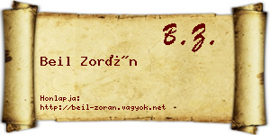 Beil Zorán névjegykártya